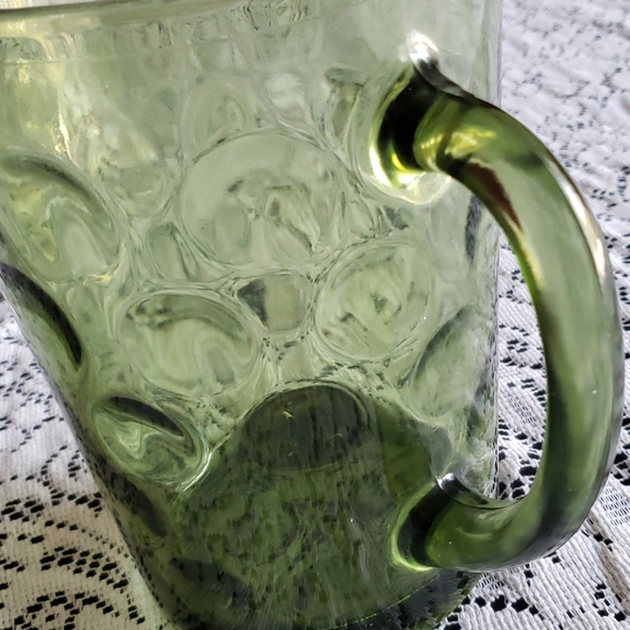 Green Glass Pitcher. - Picture 3 of 7